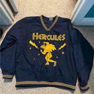 Disney Hercules Navy and Gold V-Neck Wind Breaker. Water Resistant